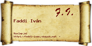 Faddi Iván névjegykártya